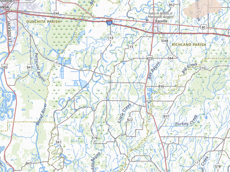 Radar-estimated hail-size map of the storm over Rayville, LA on Apr 28, 2026