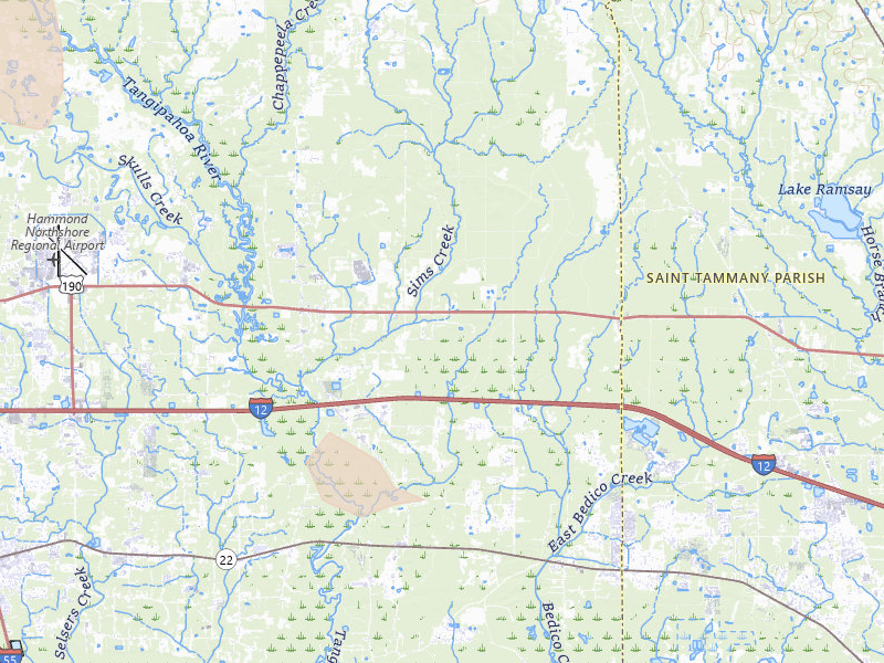 Radar-estimated hail-size map of the storm over Robert, LA on Jun 24, 2026