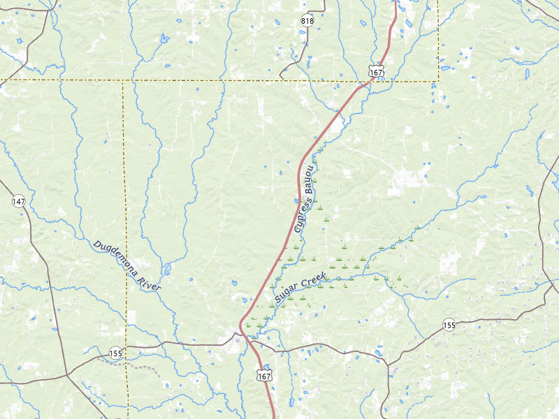 Radar-estimated hail-size map of the storm over Ruston, LA on Jun 1, 2026