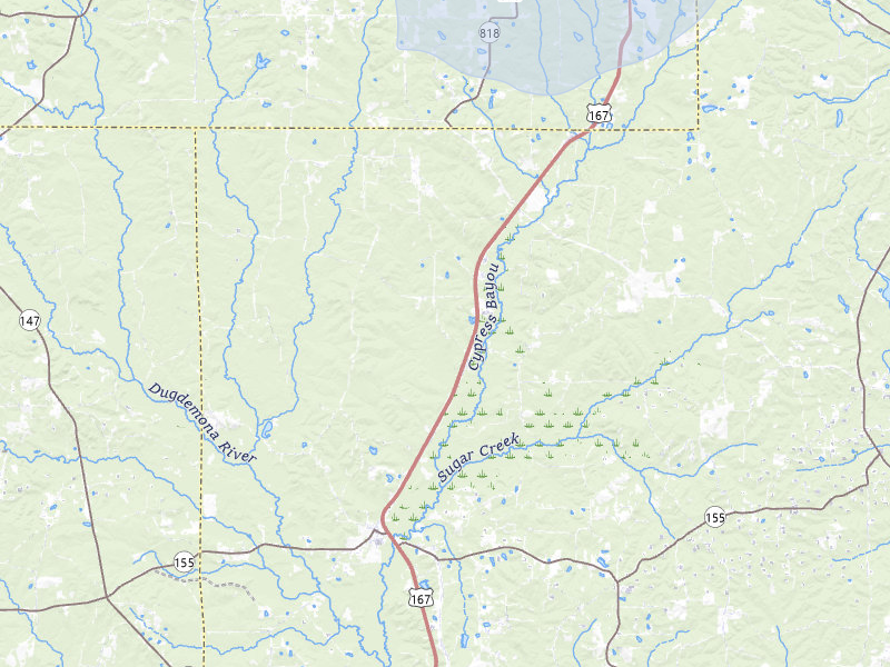 NEXRAD radar-signature map of the hail storm over Ruston, LA on Jun 1, 2026