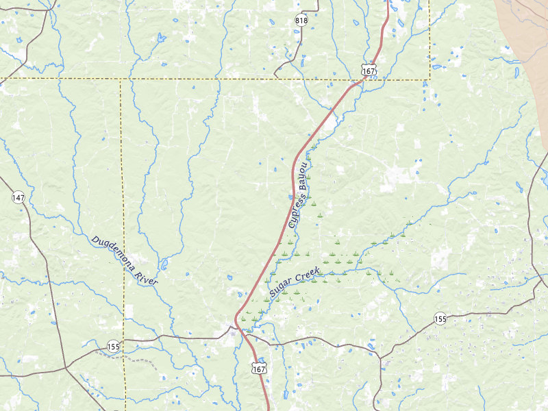 Radar-estimated hail-size map of the storm over Ruston, LA on Jun 22, 2026