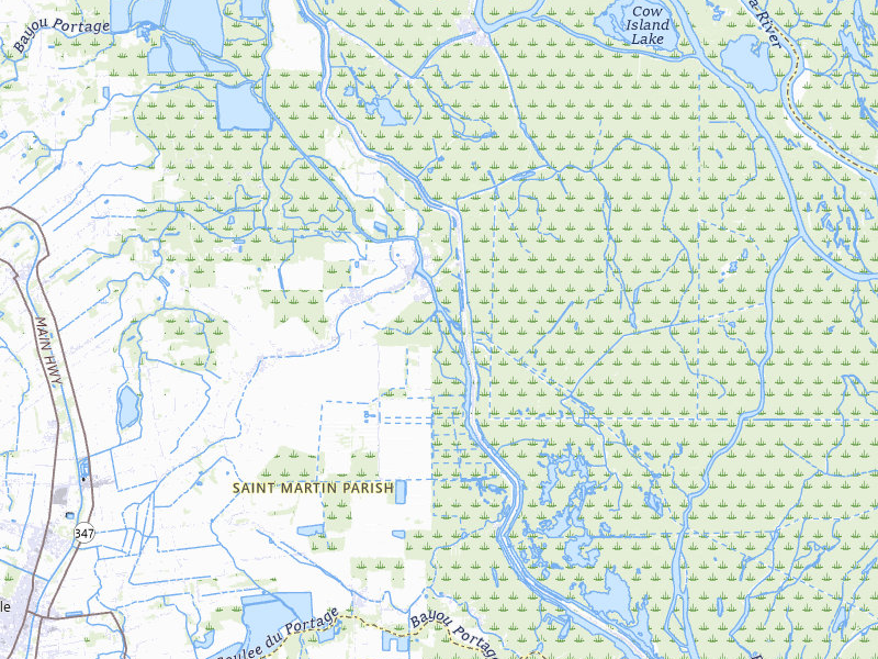 NEXRAD radar-signature map of the hail storm over Saint Martinville, LA on Jul 6, 2026