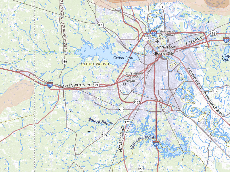 Radar-estimated hail-size map of the storm over Shreveport, LA on May 8, 2026