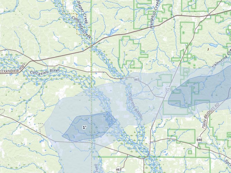 NEXRAD radar-signature map of the hail storm over Sieper, LA on May 6, 2026