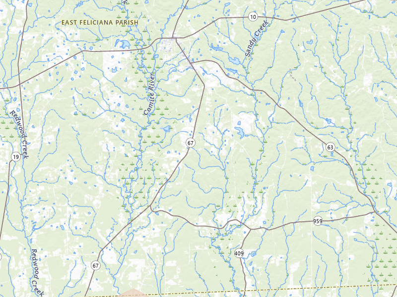 Radar-estimated hail-size map of the storm over Slaughter, LA on Apr 2, 2026