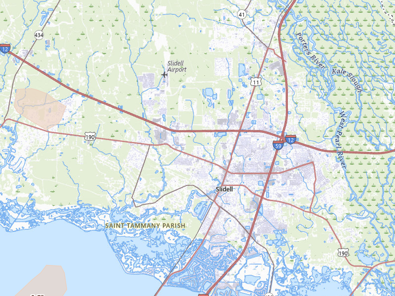Radar-estimated hail-size map of the storm over Slidell, LA on Jul 6, 2026