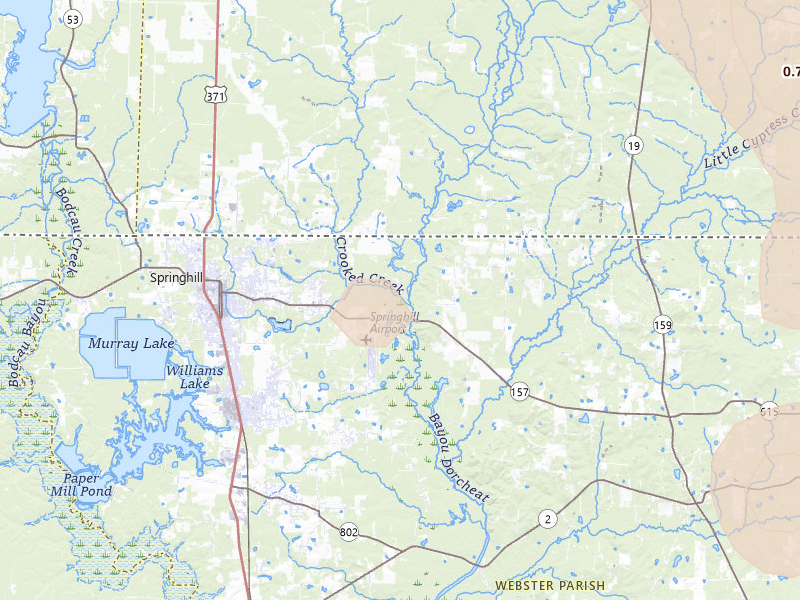 Radar-estimated hail-size map of the storm over Springhill, LA