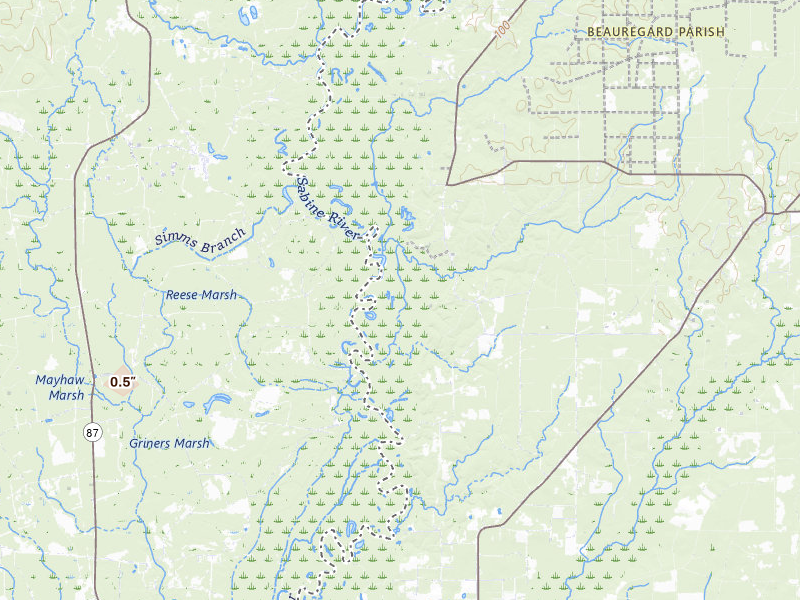 Radar-estimated hail-size map of the storm over Starks, LA on Jun 2, 2026