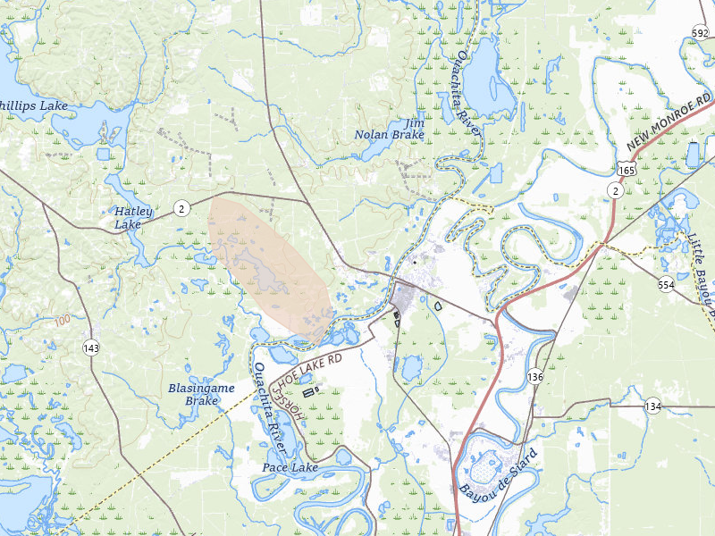 Radar-estimated hail-size map of the storm over Sterlington, LA