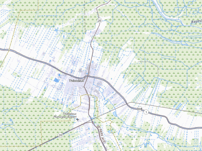 NEXRAD radar-signature map of the hail storm over Thibodaux, LA on Jul 5, 2026