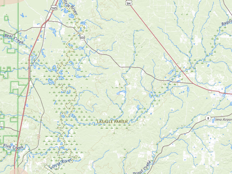 Radar-estimated hail-size map of the storm over Trout, LA on Jun 2, 2026