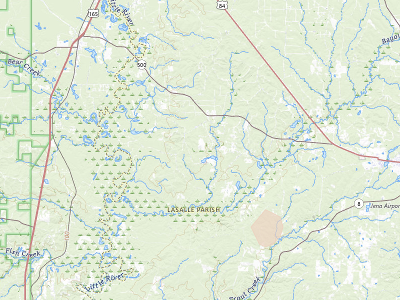 Radar-estimated hail-size map of the storm over Trout, LA on Jun 19, 2026