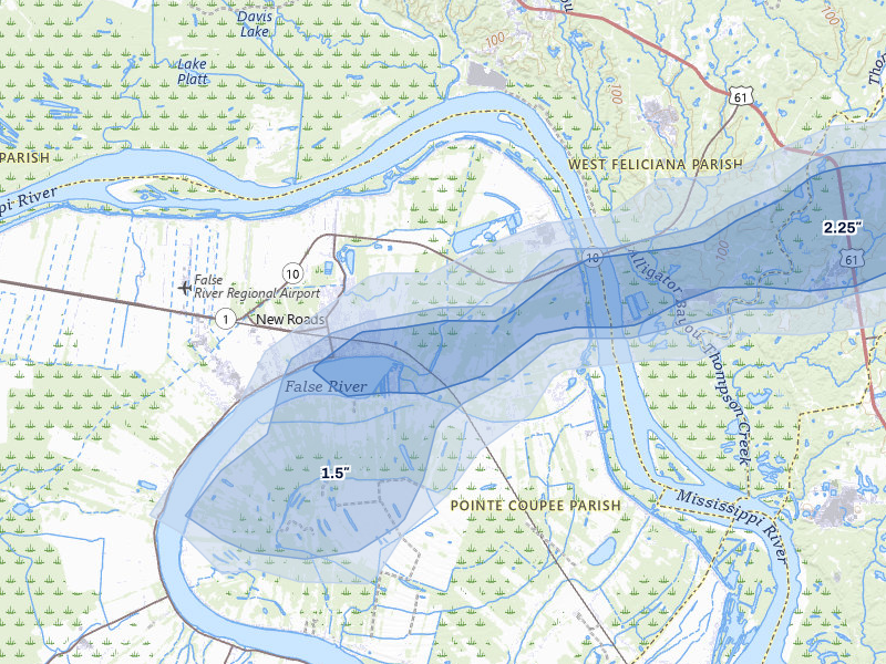 NEXRAD radar-signature map of the hail storm over Ventress, LA on May 8, 2026