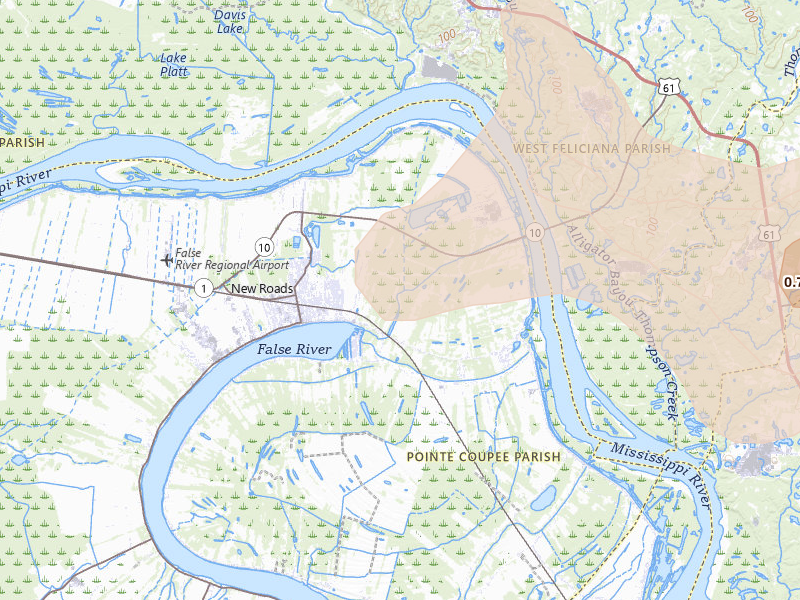 Radar-estimated hail-size map of the storm over Ventress, LA