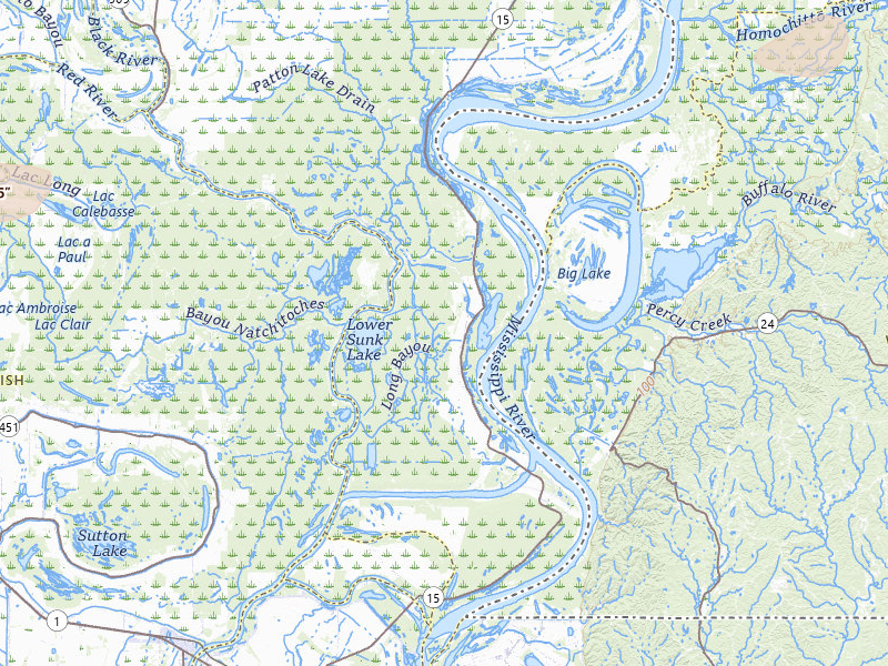 Radar-estimated hail-size map of the storm over Vidalia, LA on Jul 1, 2026