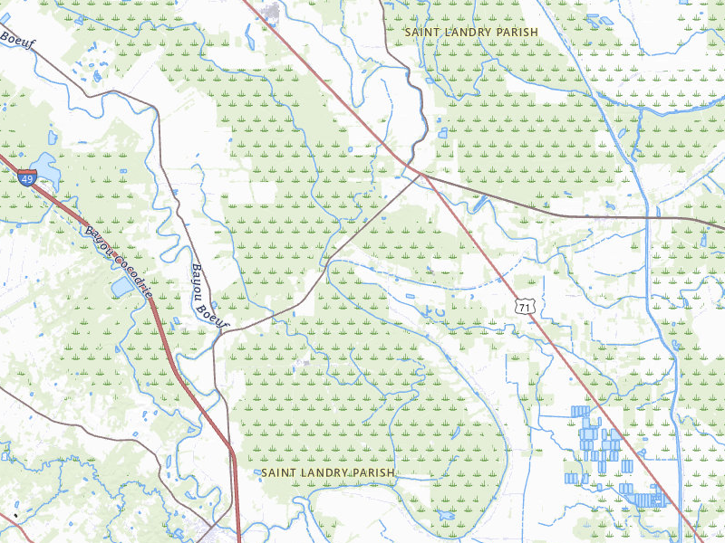 Radar-estimated hail-size map of the storm over Washington, LA on Mar 15, 2026