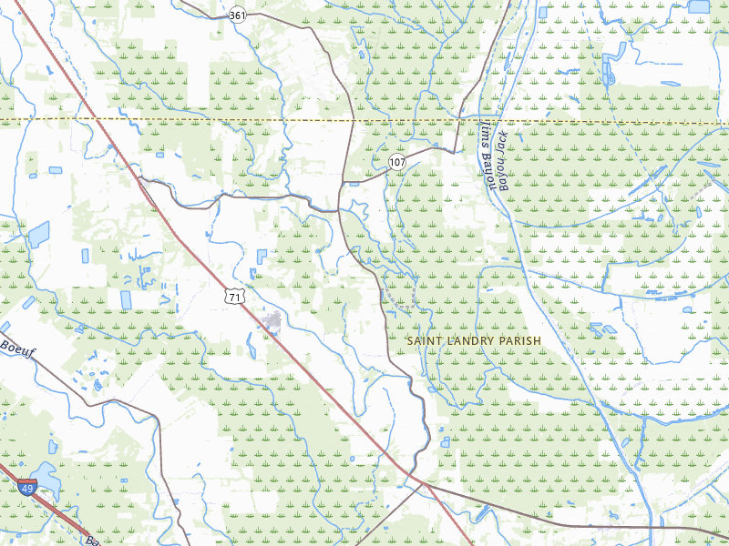 Radar-estimated hail-size map of the storm over Washington, LA on Jul 20, 2026