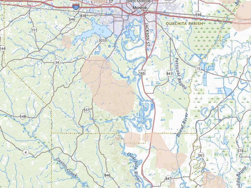 Radar-estimated hail-size map of the storm over West Monroe, LA on Apr 25, 2026