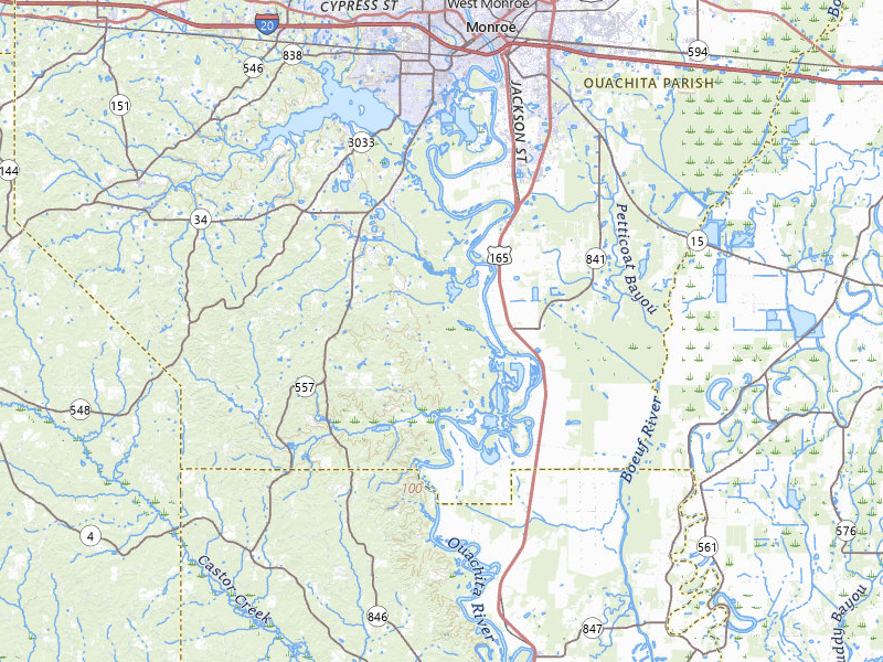 Radar-estimated hail-size map of the storm over West Monroe, LA on Apr 28, 2026