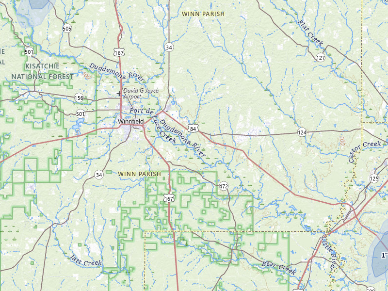 NEXRAD radar-signature map of the hail storm over Winnfield, LA on Mar 7, 2026