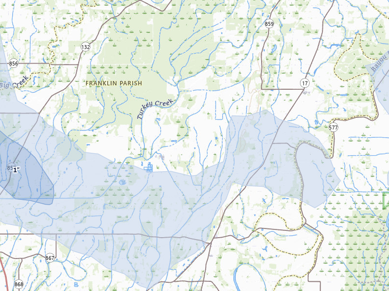 NEXRAD radar-signature map of the hail over Winnsboro, LA