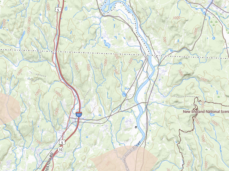 Radar-estimated hail-size map of the storm over Northfield, MA on Jul 1, 2026