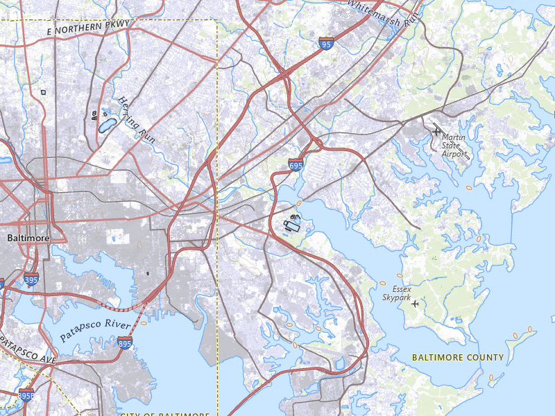 Radar-estimated hail-size map of the storm over Baltimore, MD on Jul 17, 2026