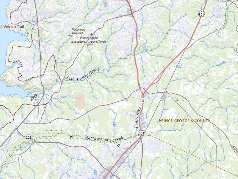 Radar-estimated hail-size map of the storm over Brandywine, MD on Jun 12, 2026