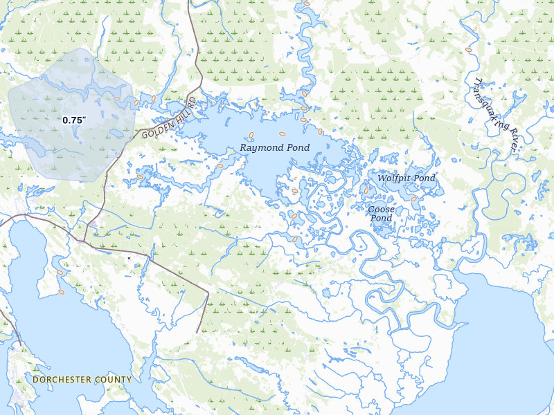 NEXRAD radar-signature map of the hail storm over Church Creek, MD on Jul 3, 2026
