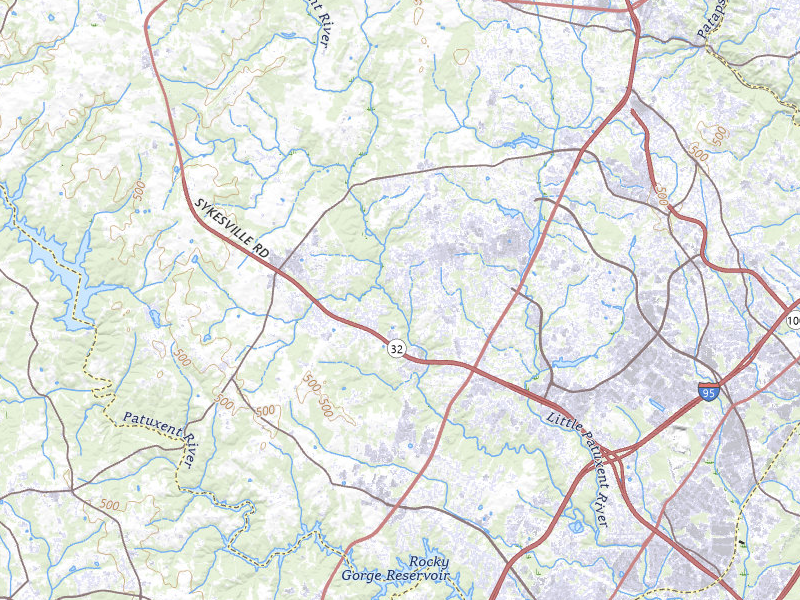 Radar-estimated hail-size map of the storm over Columbia, MD on Jul 28, 2026