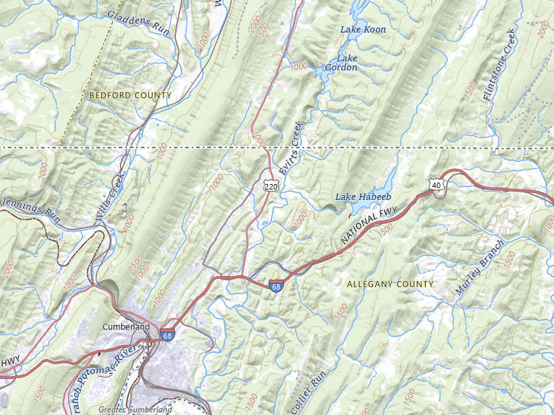 Radar-estimated hail-size map of the storm over Cumberland, MD on Jul 5, 2026