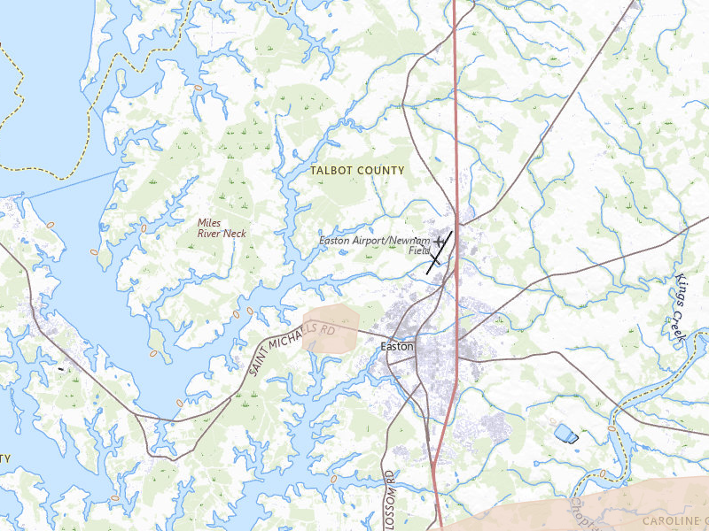 Radar-estimated hail-size map of the storm over Easton, MD on Jul 28, 2026
