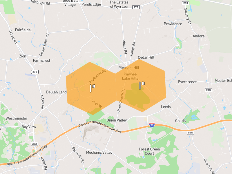 Hail map of Elkton, MD on Jul 21, 2026, hail up to 1"