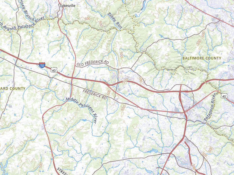 Radar-estimated hail-size map of the storm over Ellicott City, MD on Jul 28, 2026