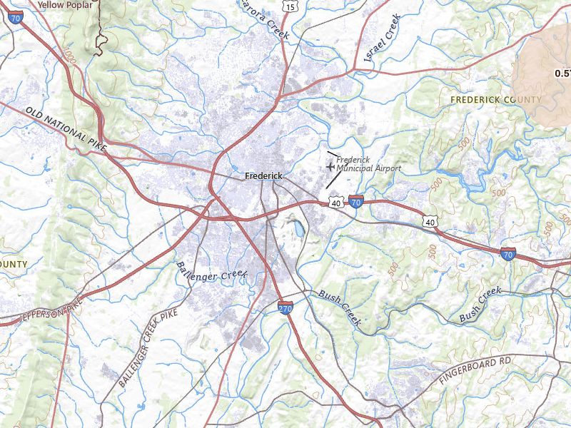 Radar-estimated hail-size map of the storm over Frederick, MD on May 20, 2026