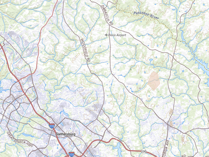 Radar-estimated hail-size map of the storm over Gaithersburg, MD on Jul 28, 2026