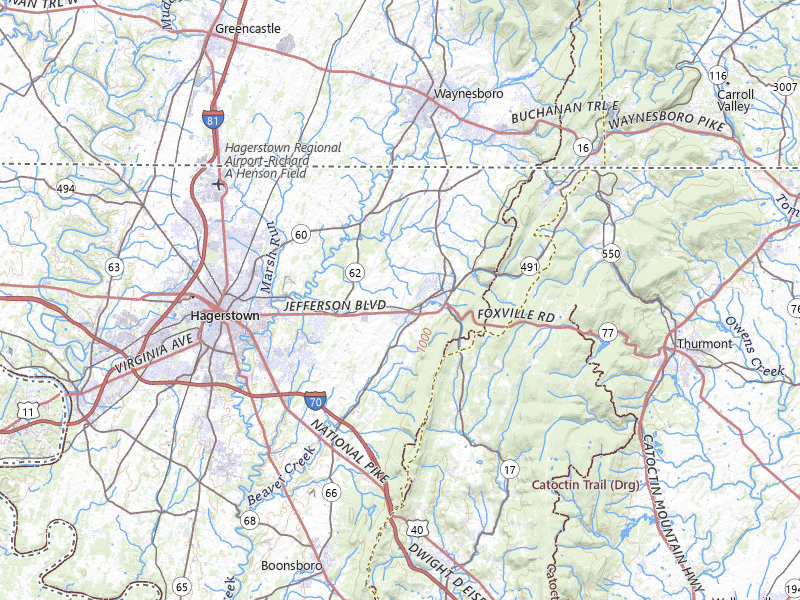 Radar-estimated hail-size map of the storm over Hagerstown, MD on Jul 5, 2026