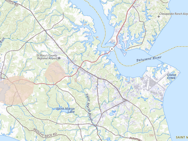 Radar-estimated hail-size map of the storm over Lexington Park, MD on Apr 1, 2026