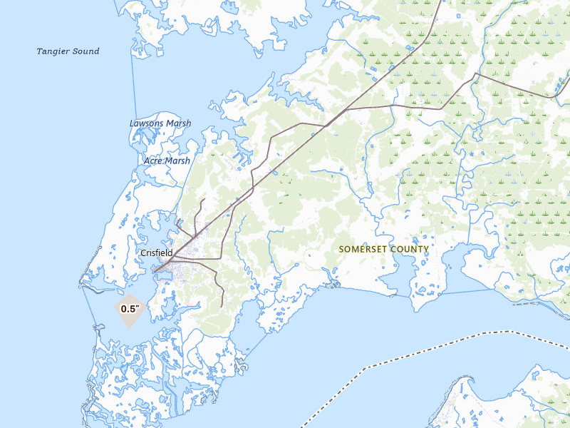 Radar-estimated hail-size map of the storm over Marion Station, MD on Jul 21, 2026