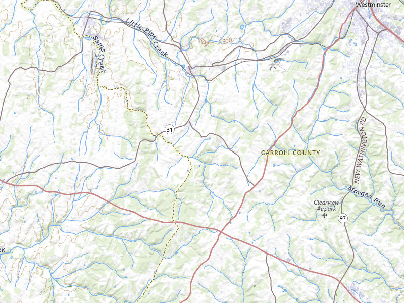 Radar-estimated hail-size map of the storm over New Windsor, MD on Jul 28, 2026