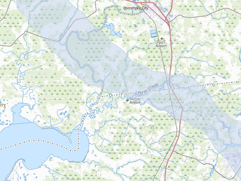 NEXRAD radar-signature map of the hail storm over Pocomoke City, MD on Jul 9, 2026