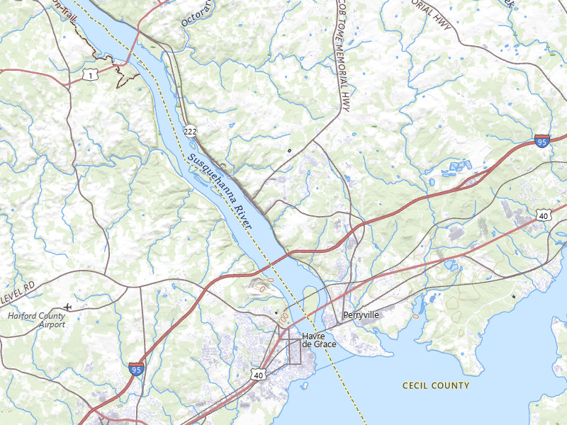 Radar-estimated hail-size map of the storm over Port Deposit, MD on Jul 5, 2026