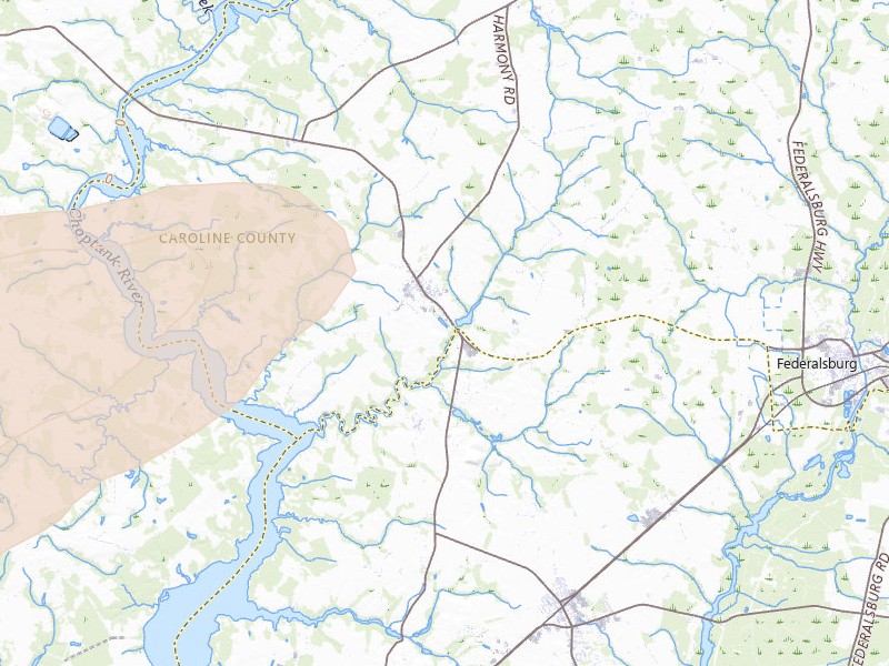Radar-estimated hail-size map of the storm over Preston, MD on Jul 28, 2026