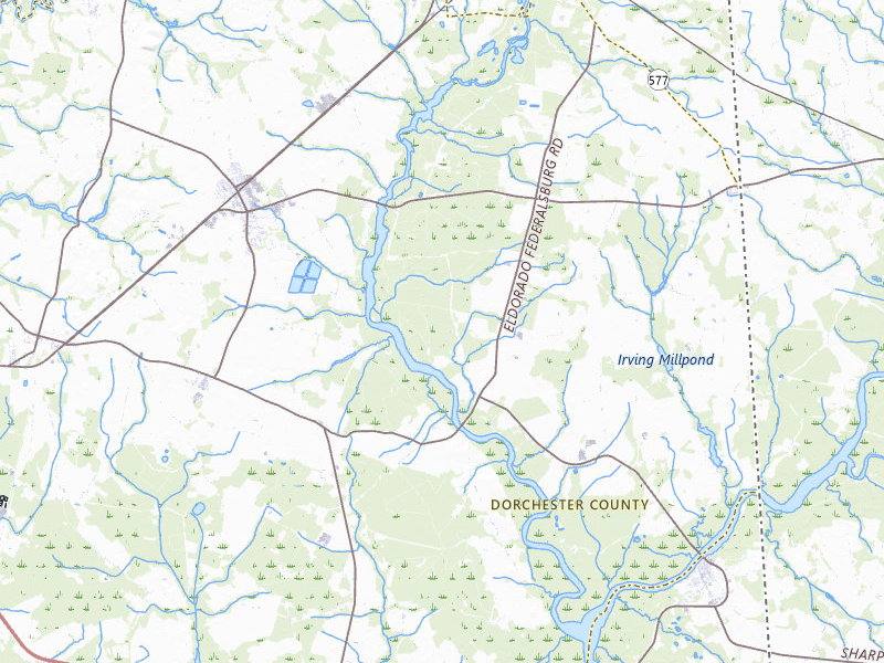 Radar-estimated hail-size map of the storm over Rhodesdale, MD on Jul 28, 2026