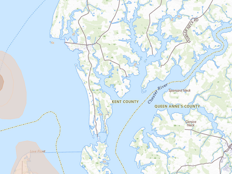 Radar-estimated hail-size map of the storm over Rock Hall, MD on Jul 26, 2026
