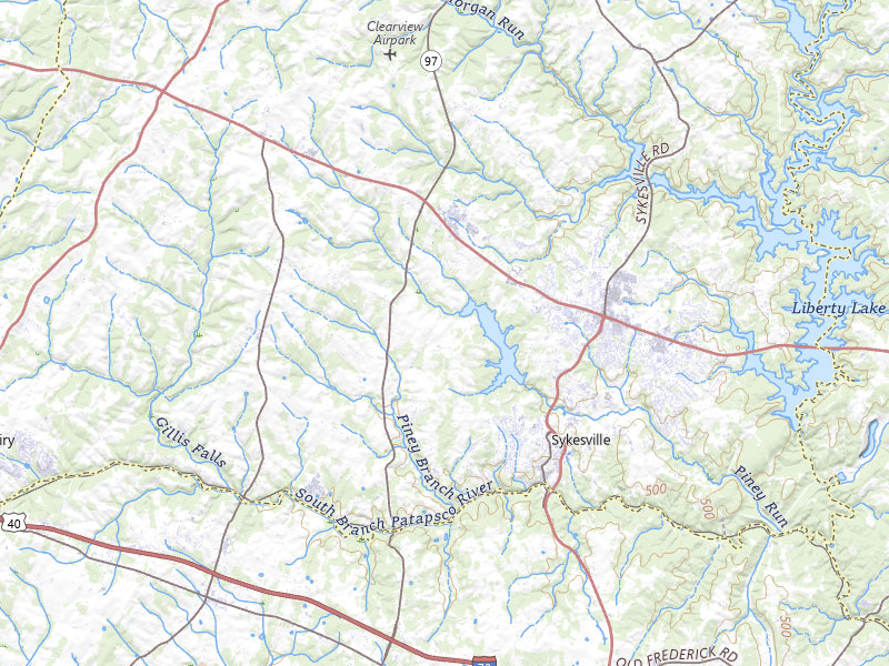 Radar-estimated hail-size map of the storm over Sykesville, MD on Jul 28, 2026