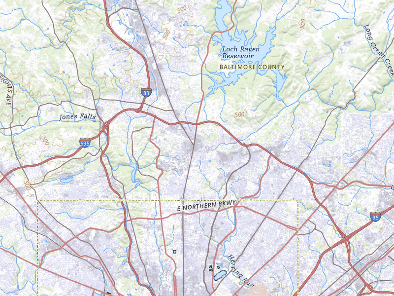 Radar-estimated hail-size map of the storm over Towson, MD on Jul 4, 2026