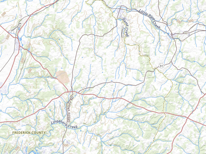 Radar-estimated hail-size map of the storm over Union Bridge, MD on Jul 28, 2026