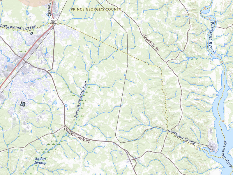 Radar-estimated hail-size map of the storm over Waldorf, MD on Jul 21, 2026