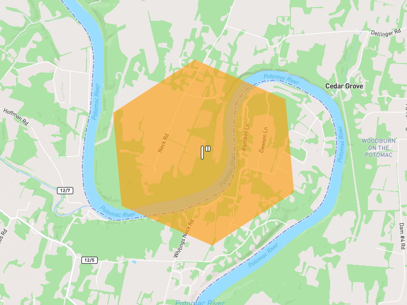 Hail map of Williamsport, MD on Jul 28, 2026, hail up to 1"